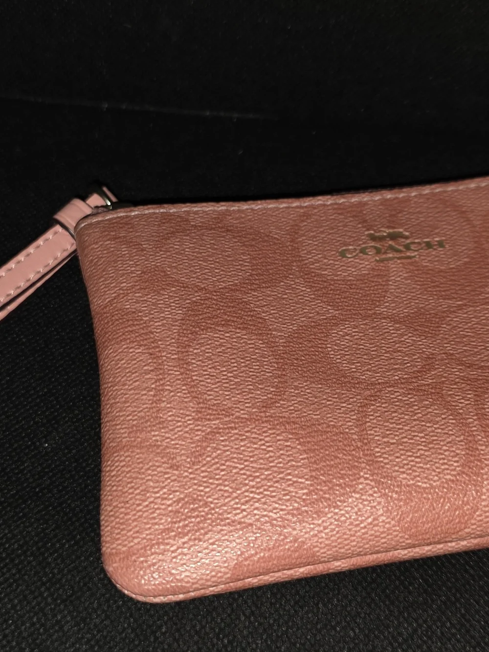 Coach Pink Signature Zip Wristlet